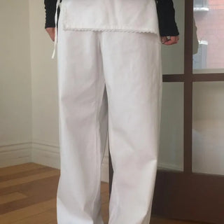 Lace Wrap Skirt Wide Pants