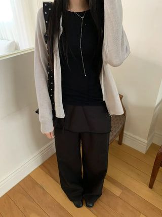 Lace Wrap Skirt Wide Pants