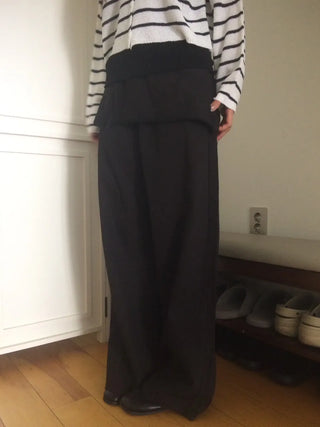 Lace Wrap Skirt Wide Pants