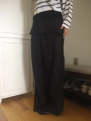 Lace Wrap Skirt Wide Pants