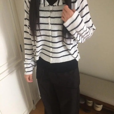 Summer Boucle Round Sal-Ata Long Sleeve Cardigan