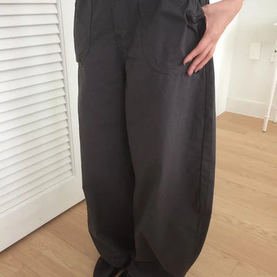 Pleated Shirred Pocket Balloon Wide Pants