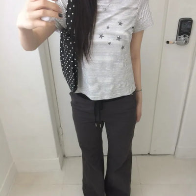 Star Print Striped Star Short Sleeve T-shirt