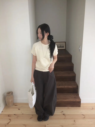 Semi-Crop Raglan Colored Daily Short Sleeve Sweatshirt