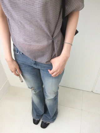 Off-side Button Delicate Fit Blouse