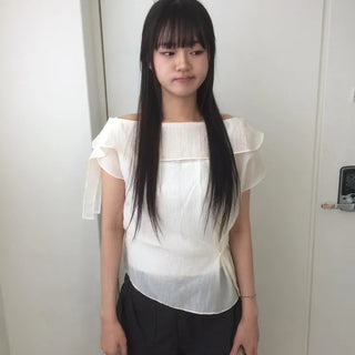 Off-side Button Delicate Fit Blouse