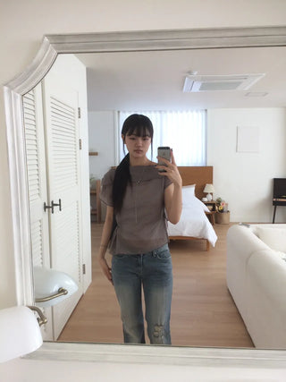 Off-side Button Delicate Fit Blouse