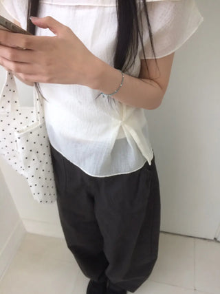 Off-side Button Delicate Fit Blouse