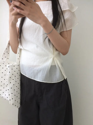 Off-side Button Delicate Fit Blouse