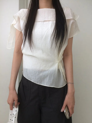 Off-side Button Delicate Fit Blouse