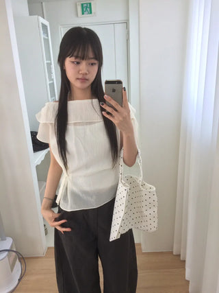Off-side Button Delicate Fit Blouse