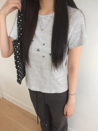 Contrast Rivet Bootcut Ribbed Pants