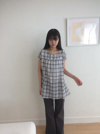Contrast Rivet Bootcut Ribbed Pants