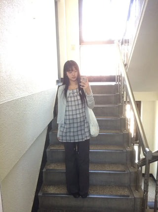 Contrast Rivet Bootcut Ribbed Pants