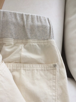 Contrast Rivet Bootcut Ribbed Pants