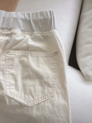 Contrast Rivet Bootcut Ribbed Pants