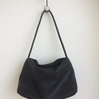 Black Vegan Soft Leather Daily Shoulder Bag