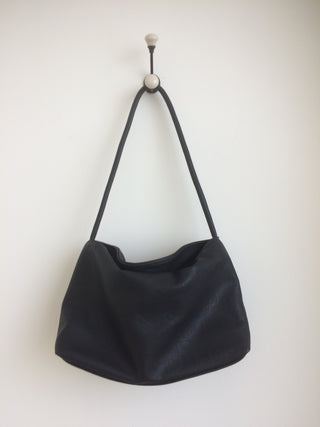 Black Vegan Soft Leather Daily Shoulder Bag