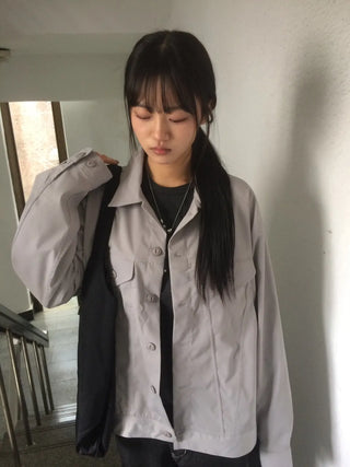 Trucker Cut-out Button Oversized Vintage Jumper