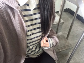 Knit Mix Ribbed Raglan Boxy Off-Fit Zip-Up Hoodie