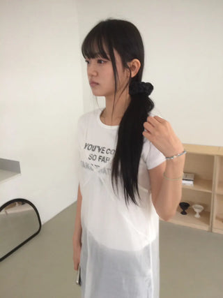 Vintage Lettering Washed Round Soft Short Sleeve T-shirt