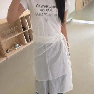 Vintage Lettering Washed Round Soft Short Sleeve T-shirt