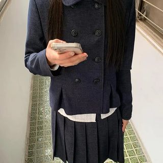 Double Button Pocket Cut Collar Jacket