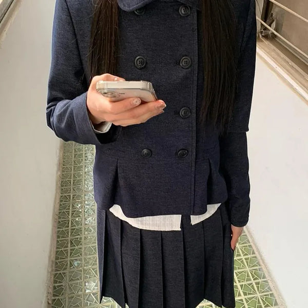 Double Button Pocket Cut Collar Jacket