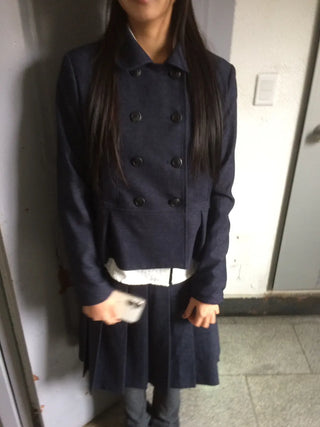 Double Button Pocket Cut Collar Jacket