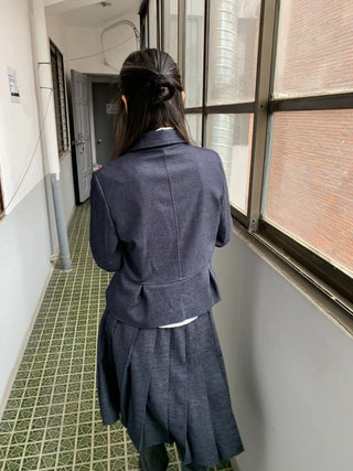 Double Button Pocket Cut Collar Jacket