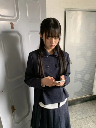 Double Button Pocket Cut Collar Jacket