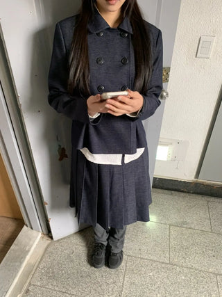 Double Button Pocket Cut Collar Jacket