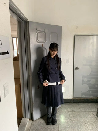 Double Button Pocket Cut Collar Jacket