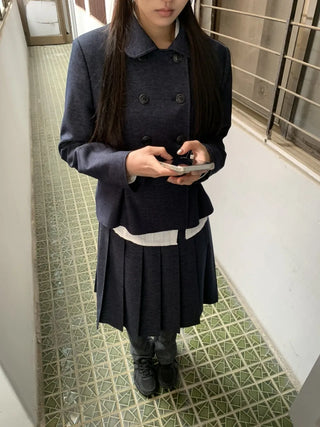 Double Button Pocket Cut Collar Jacket