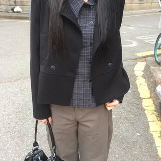 Double Button Pocket Cut Collar Jacket