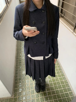 Double Button Pocket Cut Collar Jacket