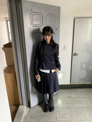 Double Button Pocket Cut Collar Jacket
