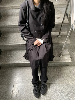 Double Button Pocket Cut Collar Jacket