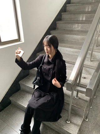 Double Button Pocket Cut Collar Jacket
