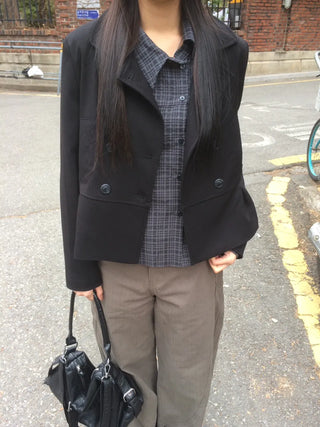 Double Button Pocket Cut Collar Jacket