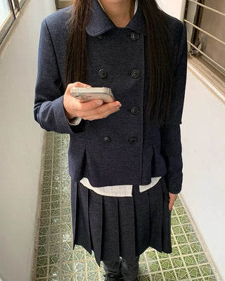 Double Button Pocket Cut Collar Jacket