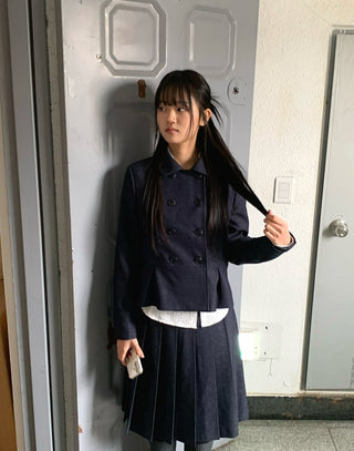 Double Button Pocket Cut Collar Jacket