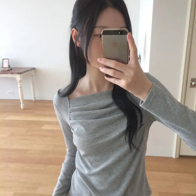 Bolero Shirred Delicate Fit Long Sleeve T-shirt