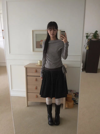 Halter Layered Drape Strap Long Sleeve T-shirt