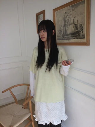 Layered Boxy Oversized Short Sleeve and Long Sleeve T-shirt