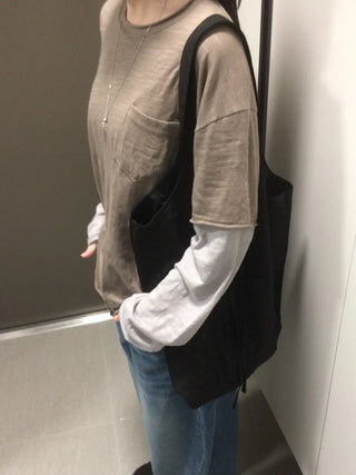 Layered Boxy Oversized Short Sleeve and Long Sleeve T-shirt