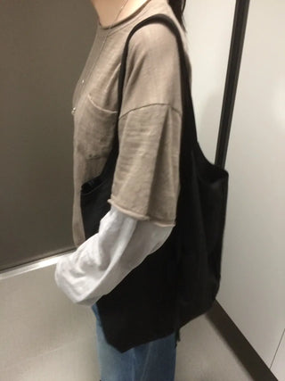 Layered Boxy Oversized Short Sleeve and Long Sleeve T-shirt