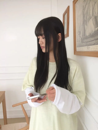 Layered Boxy Oversized Short Sleeve and Long Sleeve T-shirt