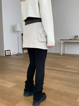 Daily Crop Button Hooded Knit Cardigan