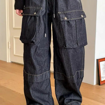 Balloon Cargo Wide Zipper Cut Pants